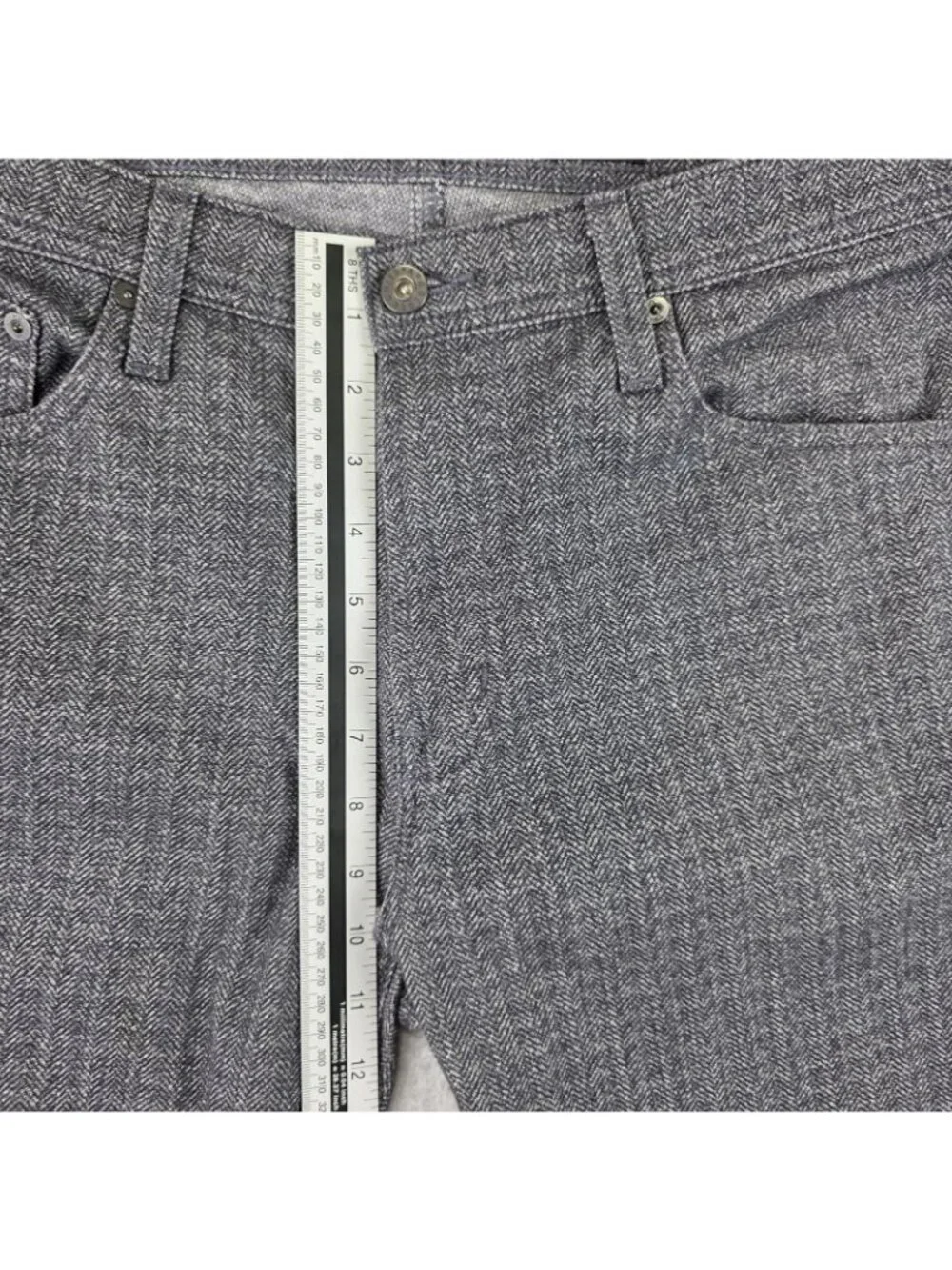 AG Adriano Goldschmied Everett Pants Mens 34x34 Gray Herringbone Slim Straight